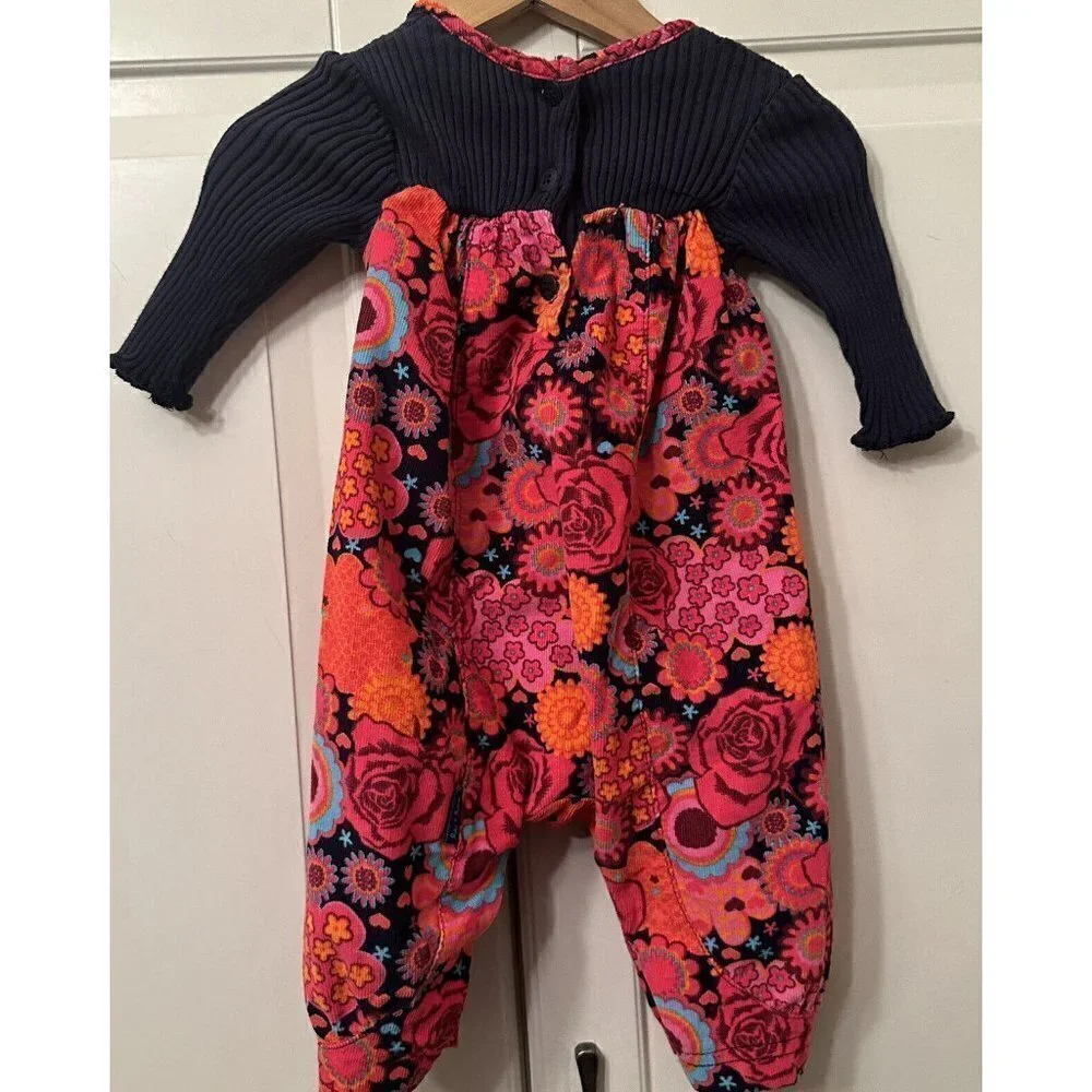 Le Top Baby Girl 3 Month Kaleidoscope Romper‎ Blue Pink